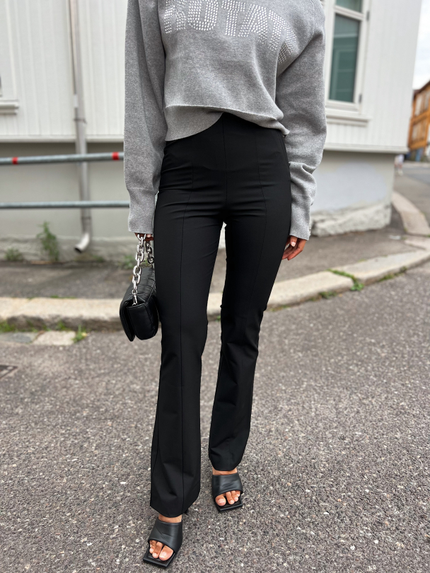 Eliana Slim Flared Pants - Black  - Image 1