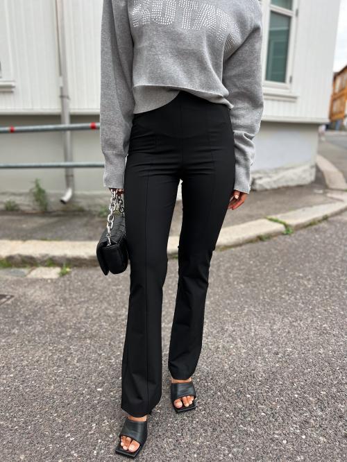Eliana Slim Flared Pants - Black 