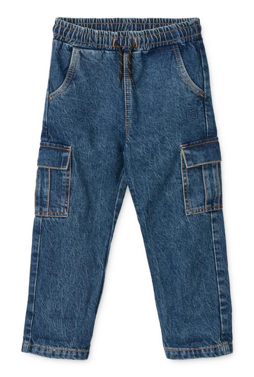 Liewood | Delvin Denim Cargo Pants - Medium Blue Denim
