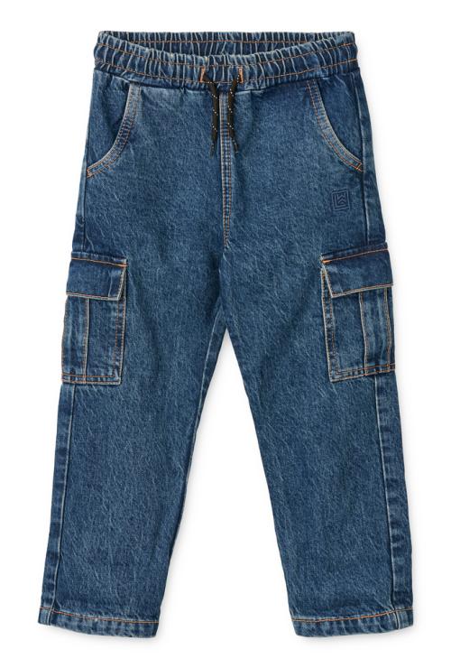 LIEWOOD - DELVIN DENIM CARGO PANTS MEDIUM BLUE DENIM