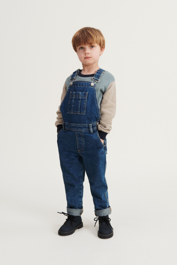 Indigo Denim Dungaree - Medium Blue Denim - Image 2