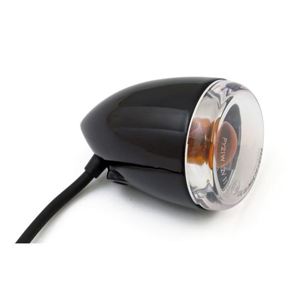 LATE-STYLE TURN SIGNAL ASSEMBLY. FRONT. GLOSS BLACK
