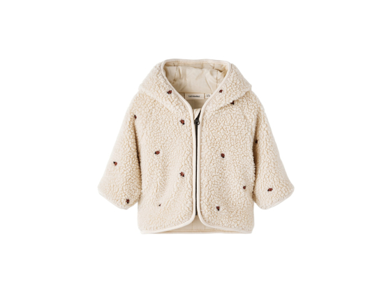 Lil' Atelier - Baby Sherpa jakke med marihøner