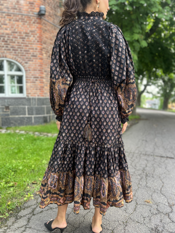 Décorated Poplin Midi Dress -Paisley - Image 4