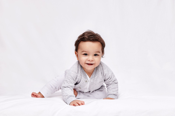 Bomber Cardigan - Grey Melange Jacquard - Image 2