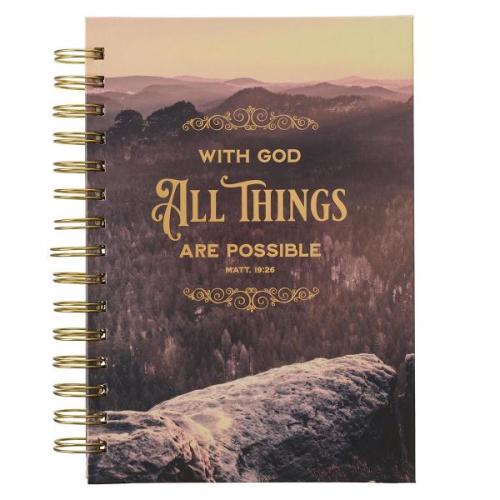 Notisbok Spiralbundet - With God All Things Are Possible