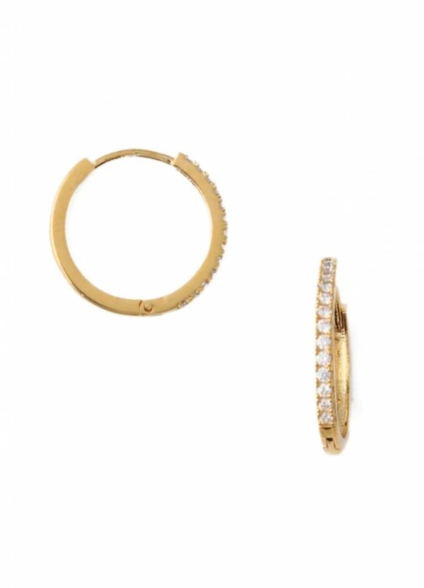 ORELIA Pave Huggie Hoop - Image 1