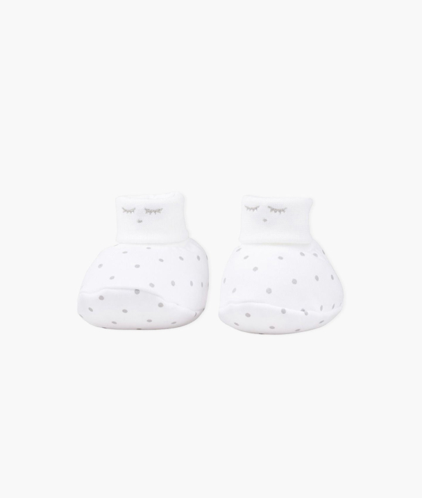 Saturday Footies - White/Silver Dots