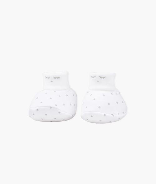 LIVLY - SATURDAY FOOTIES WHITE/SILVER DOTS