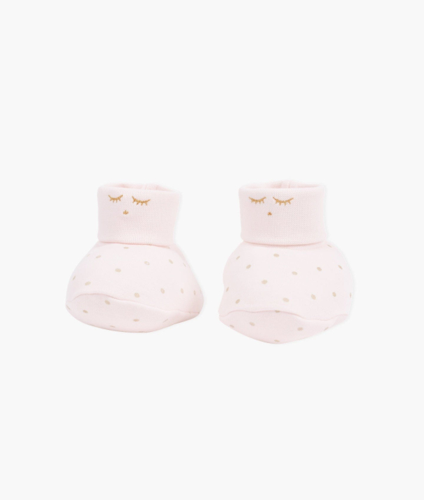 Saturday Footies - Pink/Gold Dots