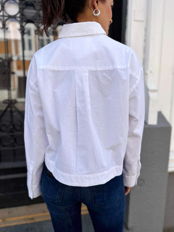 Astha Cropped Boxy Shirt - Bright White - Image 2