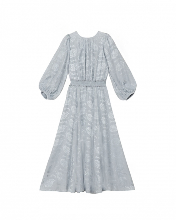 Jacquard Midi Dress - Silver - Image 2