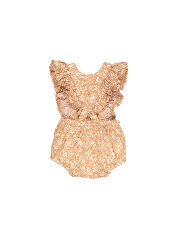 HUXBABY | Floral Frill Playsuit - Warm Glow - Image 2
