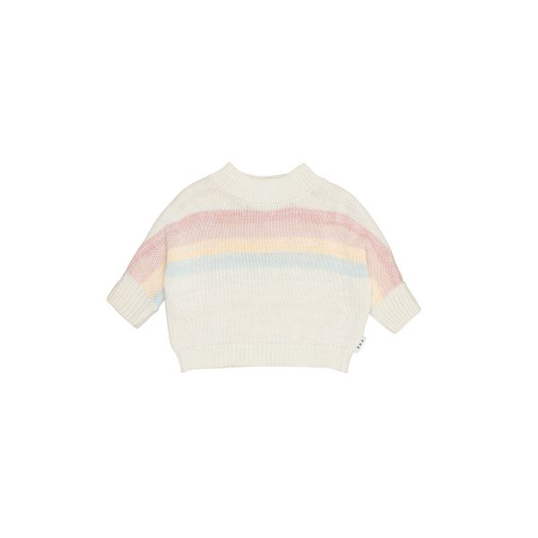 HUXBABY - RAINBOW STRIPE KNIT JUMPER