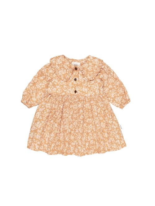 HUXBABY - FLORAL COLLAR DRESS WARM GLOW