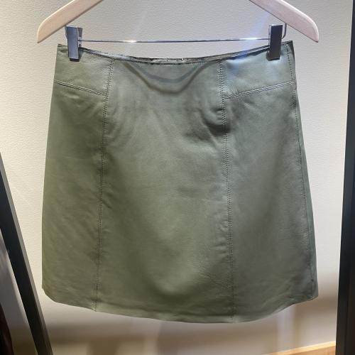 New Ibi Leather Skirt Green
