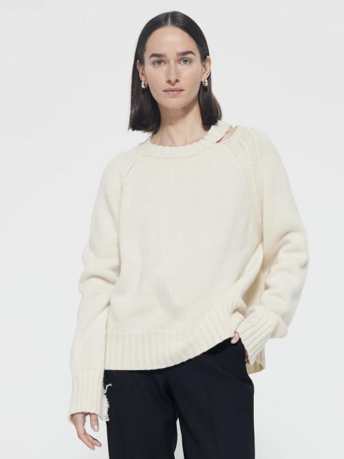 Raw-Edge Wool Cashmere Sweater