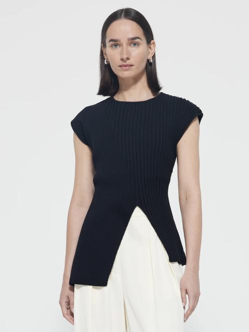 Asymmetric Sleeveless Knitted Top