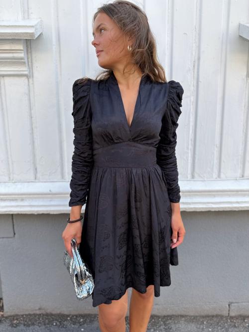 Jacquard Tieband Dress - Black