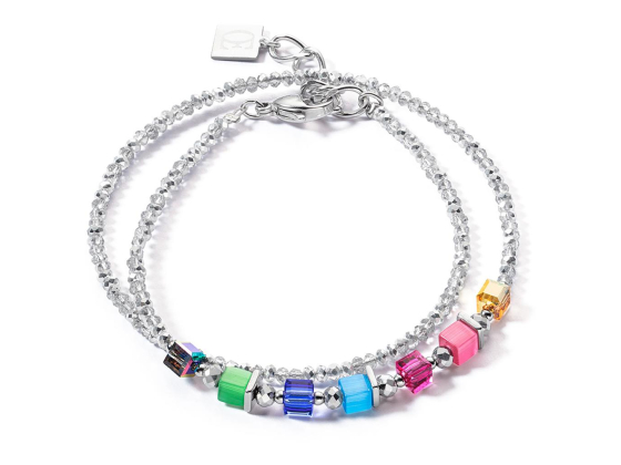 Bracelet Joyful Colours Wrap Silver & Rainbow