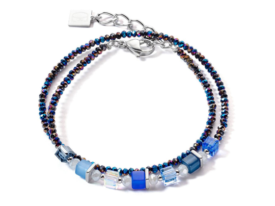 Bracelet Joyful Colours Wrap Silver & Blue