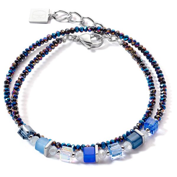 Bracelet Joyful Colours Wrap Silver & Blue