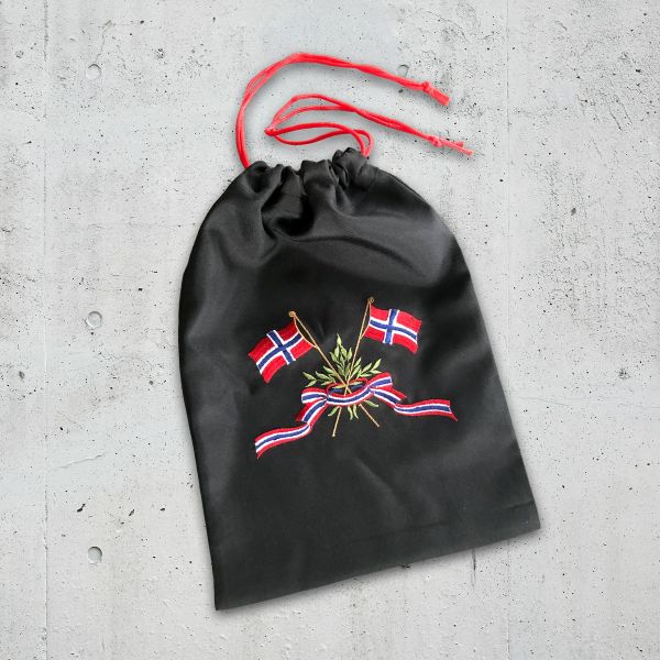 Sko- og Smykkepose for bunadsko/bunadsølv - Sort