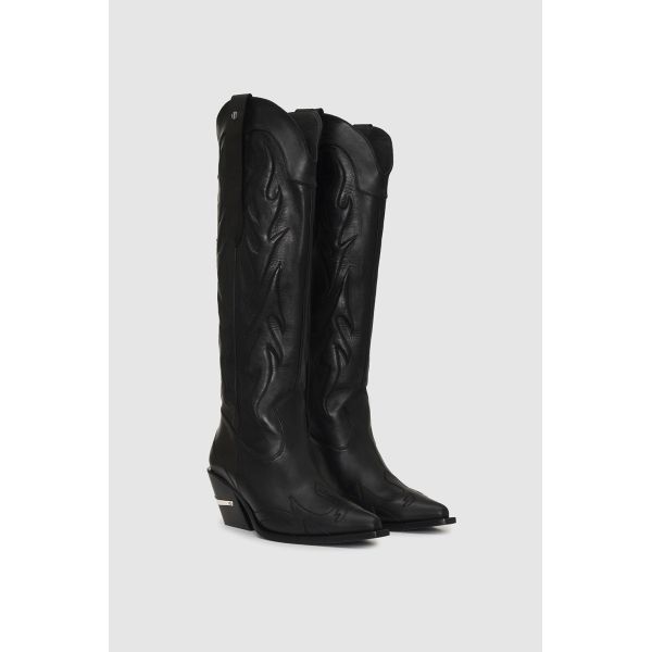 TALL TANIA BOOTS - BLACK WESTERN