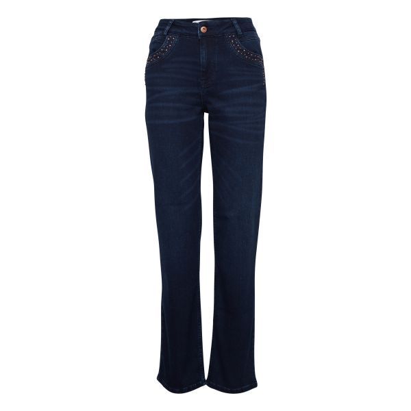 PZCARLA HW Jeans W Studs StraightLeg