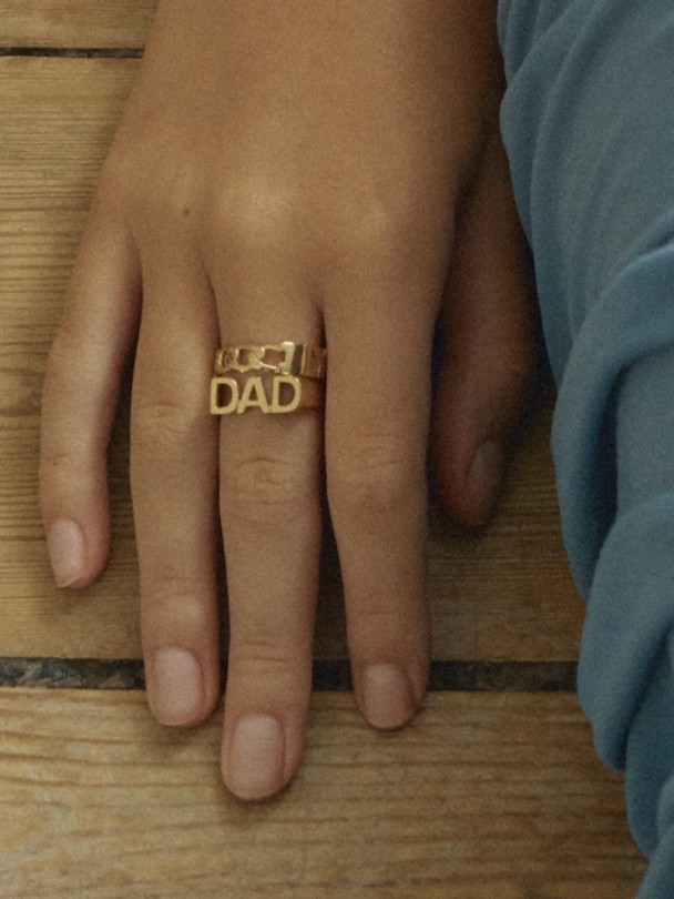 Dad Ring Goldplated Silver - Image 1