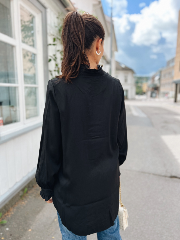 Martina Ruffled Shirt - Black  - Image 6