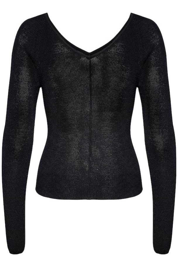 Mona V-Neck Blouse - Black  - Image 5