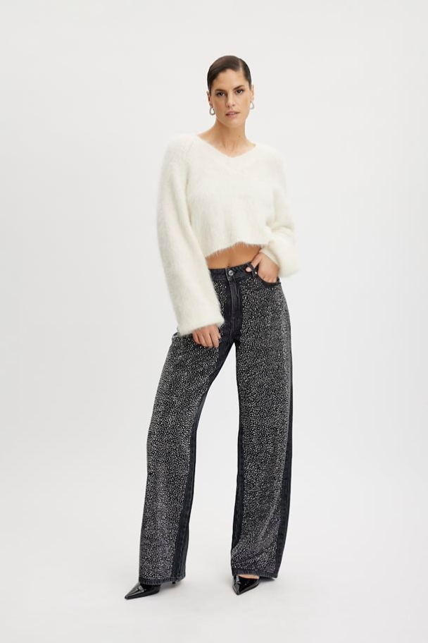 Safi Cropped V-Neck - Egret  - Image 5
