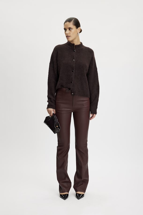 Alpha Short Cardigan - Deep Brown Melan - Image 2