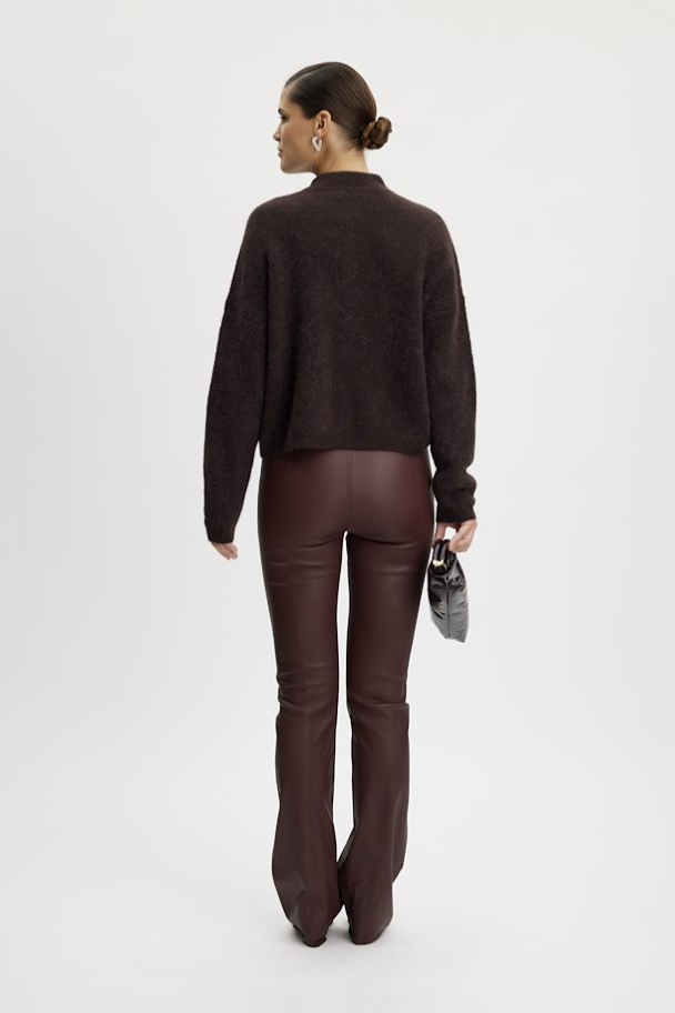 Alpha Short Cardigan - Deep Brown Melan - Image 3