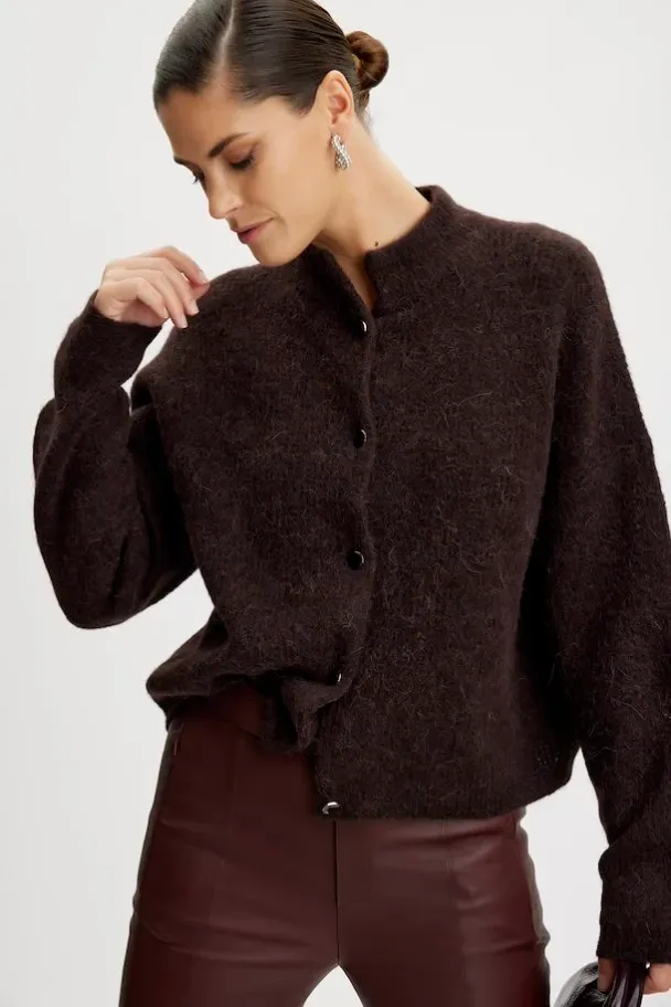 Alpha Short Cardigan - Deep Brown Melan - Image 4