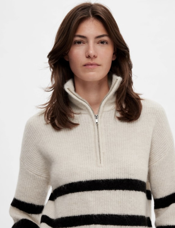 Maline Knit Half Zip - Birch/Black - Image 2