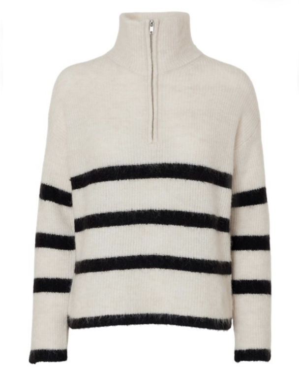Maline Knit Half Zip - Birch/Black - Image 4