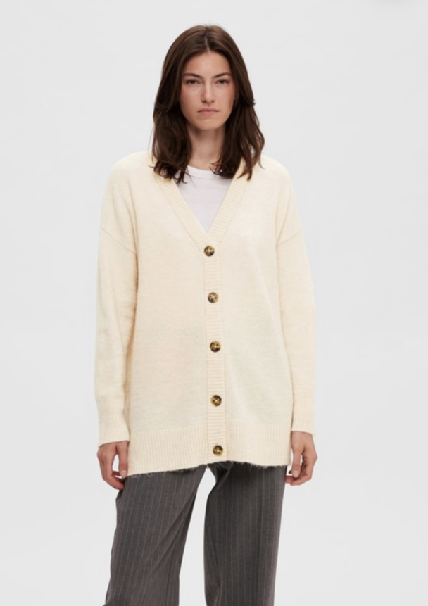 Maline Knit Long Cardigan - Birch - Image 2