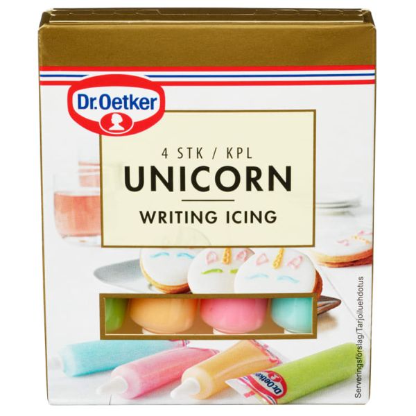 Dekor Skrift Unicorn ENHJØRNING 4Tub Dr.Oetker