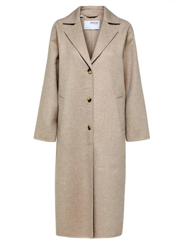 New Tama Handmade Wool Coat - Sandshell Melange - Image 3