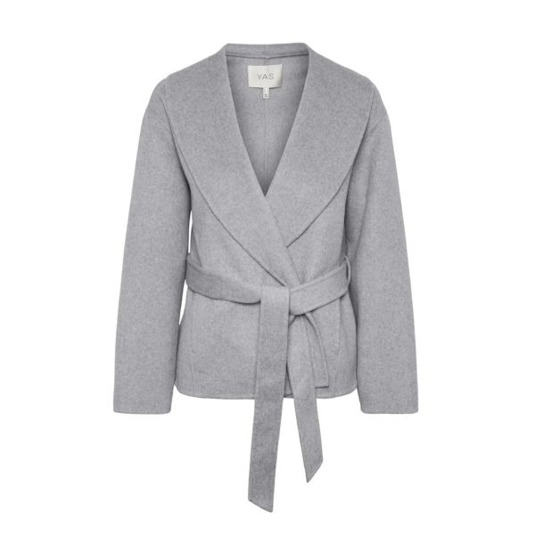 Alima Handmade Wool Jacket - Light Grey Melange