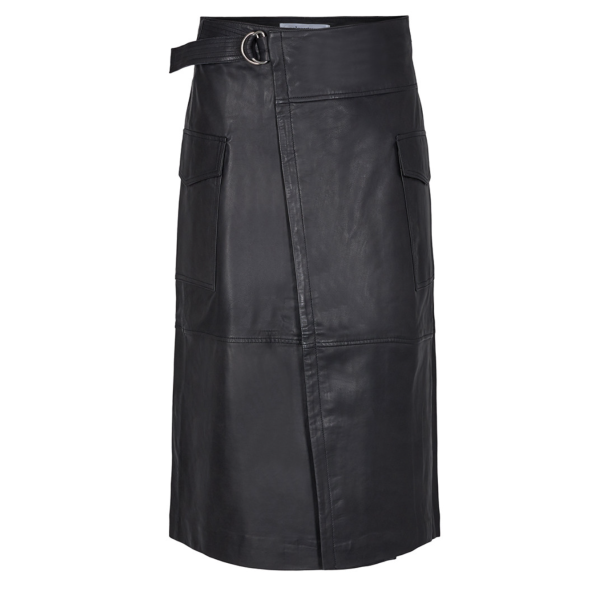 Phoebe CC Leather Wrap Skirt | Phoebe CC Leather Wrap Skirt fra Co´Couture