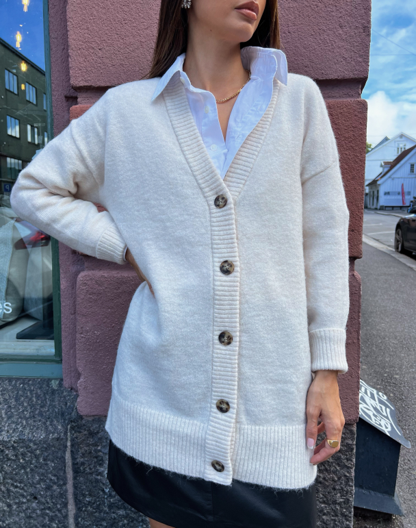 Maline Knit Long Cardigan - Birch - Image 1