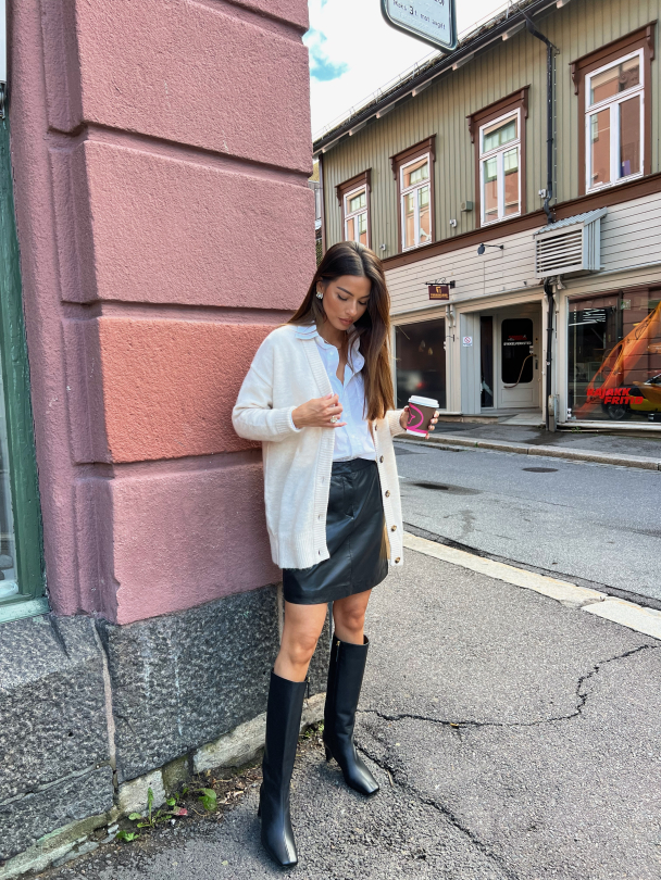 Maline Knit Long Cardigan - Birch - Image 4