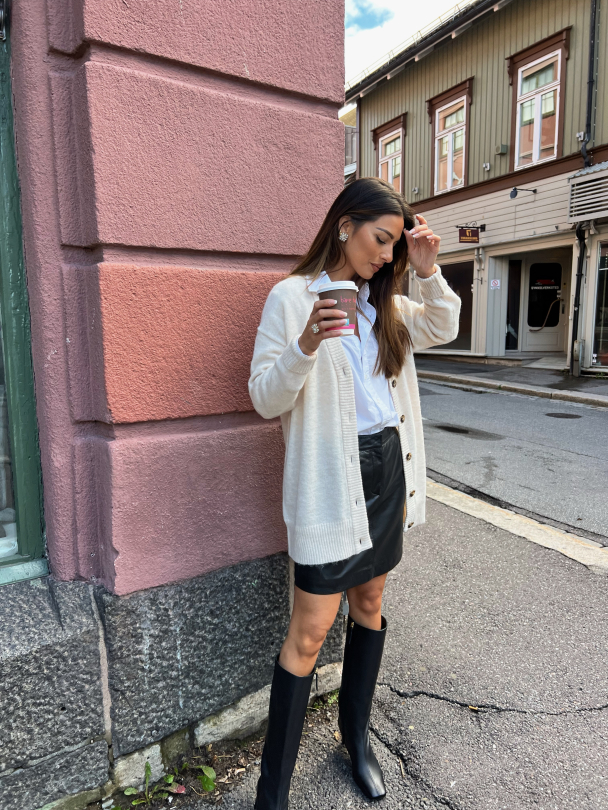 Maline Knit Long Cardigan - Birch - Image 5