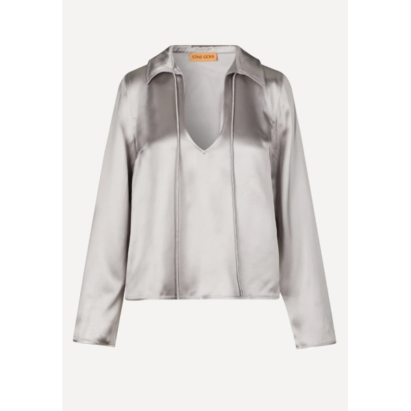 Klive Heavy Satin Top | Klive Heavy Satin Top long sleeve fra Stine Goya