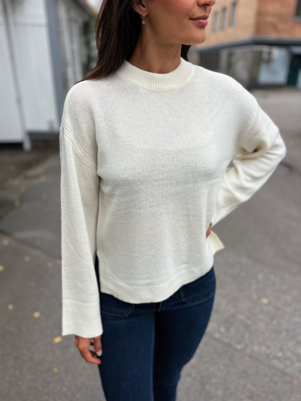 Frido White Knit Pullover - Birch - Image 2