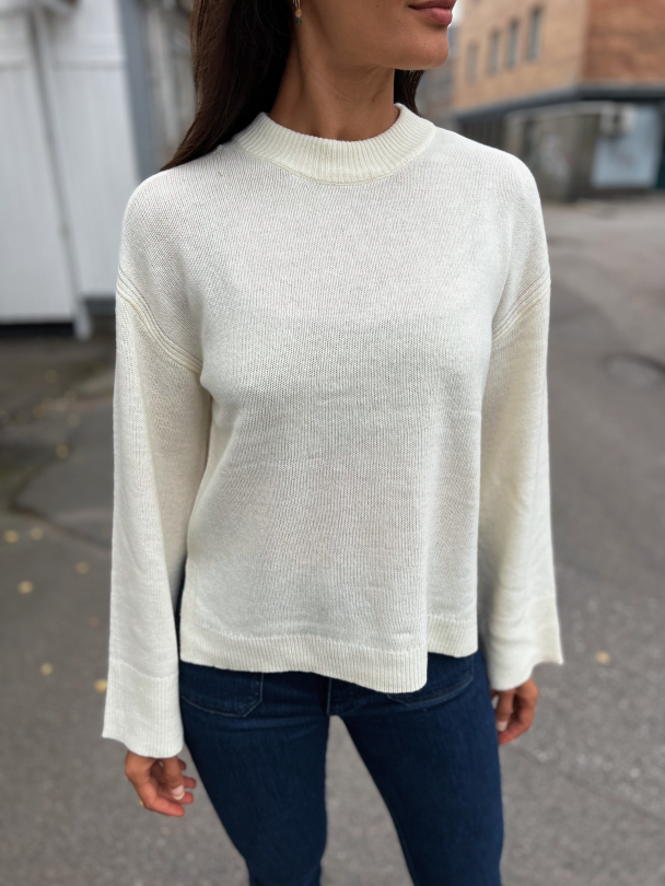 Frido White Knit Pullover - Birch - Image 1