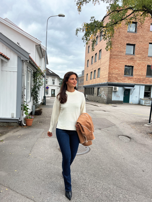 Frido White Knit Pullover - Birch - Image 4